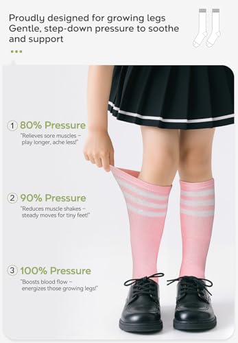 Image of Zando Kids Child Cotton Three Stripes Sport Soccer Team Socks Uniform Tube Cute Knee High Stocking for Boys Girls