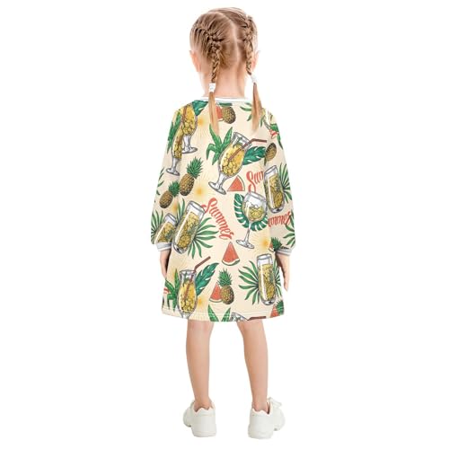 Cocktails Girls Dresses Long Sleeve Sweatshirt Dress for Girls Winter Toddler Casual A Line Dresses Size 2-8T 5