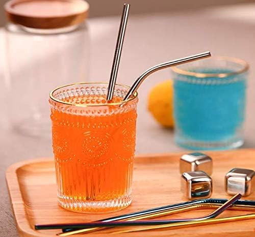 Image of Reusable Metal Straw 10 PCS Stainless Steel Straws for Travel Home | Portable Drinking Straws with 2 Cleaning Brushes, Storage Case, Ideal for Kitchen & Outdoor