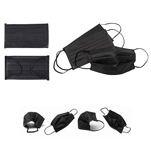 Creative Product 50 Pcs 3-Ply Disposable Earloop Face Masks Dust Filter Mouth Cover (Black) Weekly Top Sale 50 Pcs 3-Ply Disposable Earloop Face Masks Dust Filter Mouth Cover (Black)