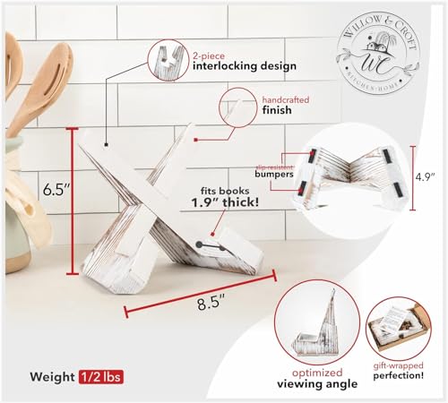 Willow & Croft 006 Recipe Holder. Cookbook Stand. Rustic Farmhouse Plate Display Stand thumb #2