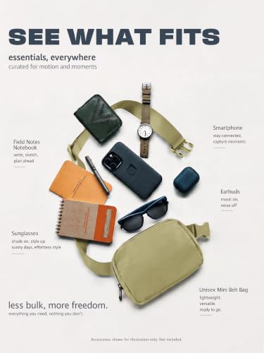 Image of ODODOS Unisex Mini Belt Bag with Adjustable Strap Small Fanny Pack for Workout Running Traveling Hiking, Khaki Green