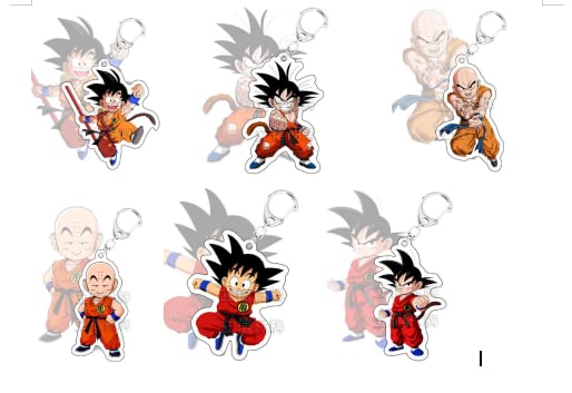 Miotlsy 6 PCS Dragon Ball,Colgante Llave Rueda Creativa, Llavero Goma, Llavero Dibujos Animados...