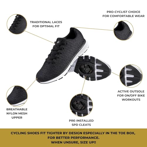 Image of Tommaso Women's Cycling Shoes with Pre-Installed SPD Cleats - Easy to Walk-in Ventilated SPD Cycling Shoes for Women's Spin Classes and Indoor Bikes - Comfortable on Foot and Toebox.
