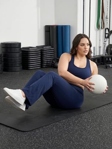 Image of BLINKIN Plus Size Flared Gym Pants for Women - Workout Yoga Pants for Woman - Ultimate Flare Bootcut Track Pants Womens Activewear(M-7XL)