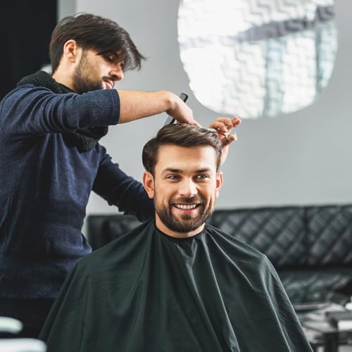 Capa para Corte de Cabello Outanaya con Mangas Largas Negra miniatura 6