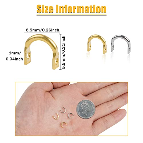 Fishing Clevis Easy Spin Spinner Clevis,120Pcs U-Shaped Brass Links Spinner Blade Clevis For Lure Fishing Spoon Spinnerbait Parts Accessory Inline Spinner Making Freshwater Saltwater #TOP1
