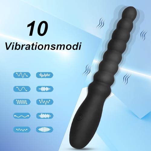 30 cm Silikon Vibrations-Analkugeln Analplug für Erwachsene, wiederaufladbarer Anusvibrator, wasserdichter G-Punkt-Stimulator, Prostata-Dildo-Vibrator, Analplug für Männer und Frauen