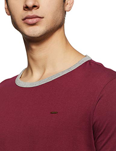 Image of ABOF Men's Solid Slim fit T-Shirt (BOA19AMCWTE3021819 Maroon L
