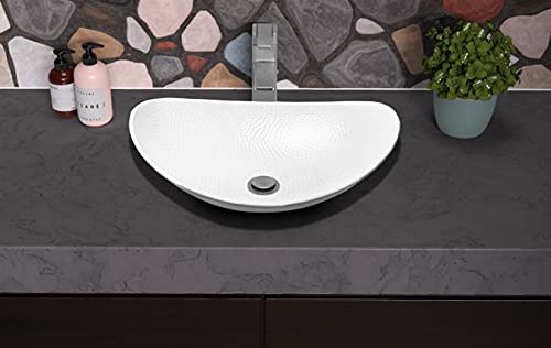 Monarch Abode 19086 Hand Hammered Classic White Harbor Vessel Bathroom Sink (19 Inches) #TOP4