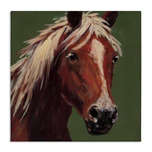Stupell Industries Modern Horse Portrait, 24 x 24 Inch Canvas Wall Art