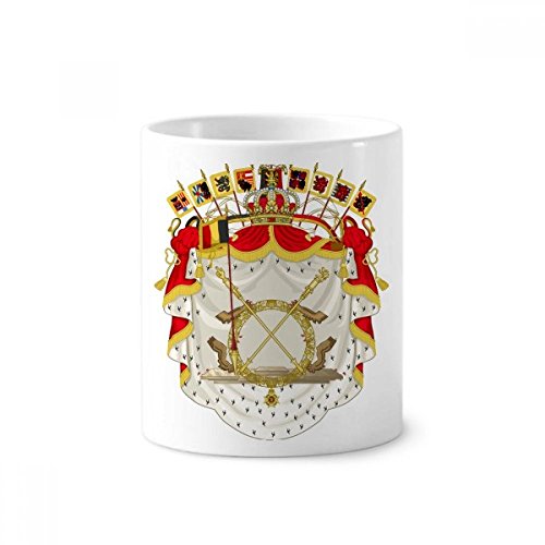 Cadeau Belgique porte-céramique brosse à dents et stylo tasse blanche 350ml souvenir