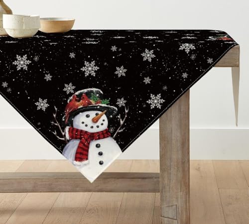 Artoid Mode Schwarz Schneemann Schneeflocken Weihnachten Tischdecke,...