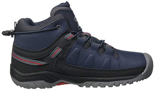 Bota de caminhada infantil Keen Targhee Mid WP, Blue Nights/Red Carpet, 7 Big Kid