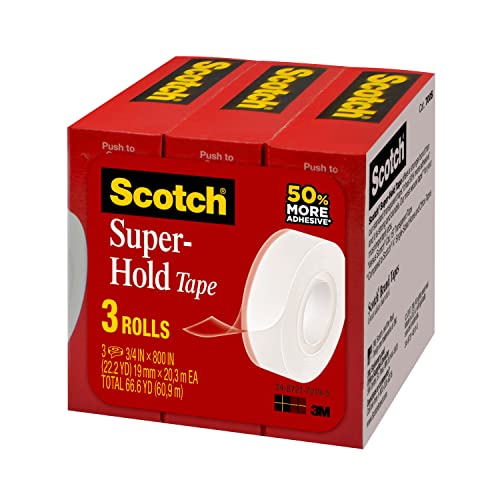 Scotch Super-Hold Tape, 3/4 In X 800 In, 3/Pack (700S3) #TOP3