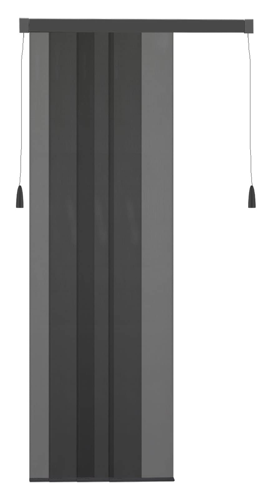 APANA - Premium Fiberglas Lamellenvorhang mit Seilzugsystem in der Farbe schwarz - Insektenschutz zum Zuschneiden für Türen bis 114cm x 220cm
