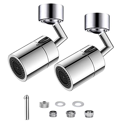 ZZSFTOO Universal Splash Filter Faucet Aerator - 720 Rotating Faucet Extender with Various Faucet Adapter, Faucet Sprayer Attachment for Kitchen Sink Bathroom (2 Pcs)