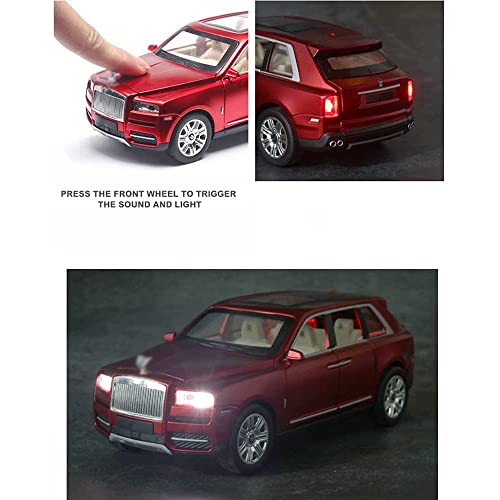 Image of DEUSON ECOM 1:24 Scale RR Cullinan Toy Car for Kids Die Cast Model Alloy Metal Cars with Light Sound Pullback Openable Door Best Gifts Toys for Boys, Blue