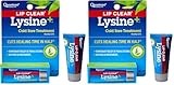 Quantum Health Lip Clear Lysine+ Cold Sore Treatment Soothe & Moisturize Mouth Sores - L-Lysine Menthol Calendula & Propolis Ointment - Transparent Fever Blister Healing Balm - 0.25 Oz (Pack of 2)