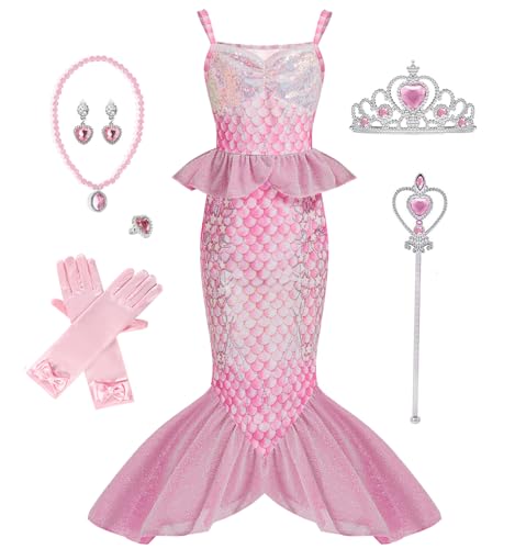 Gesikai Princess Dress Up Little Girls Mermaid Costume Toddler Mermaid Dress Halloween Costumes for girls