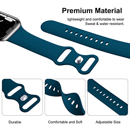 Image of (6 Packs) Sport Bands Compatible with Apple Watch Band 38mm 40mm 41mm 42mm 44mm 45mm 46mm 49mm Silicone iWatch Band Ultra 3 2 1 SE Series 11 10 9 8 7 6 5 4 3 2 1 Women Men