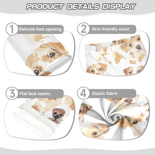 Watercolor Dog Girls Leggings,Workout Leggings for Girls Toddler Athletic Legging Size for 3-10T3