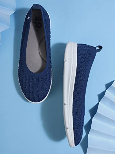Image of Carlton London Women's Fly Knit Comfort Slip-On Ballet Flats