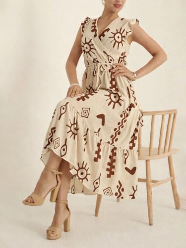 Image of KZULLY | Dress for Women Western Maxi Style, Ethnic Look Outfit for Women, A Line Flared Pattern, Indo Western Dresses, One Piece Long Gown