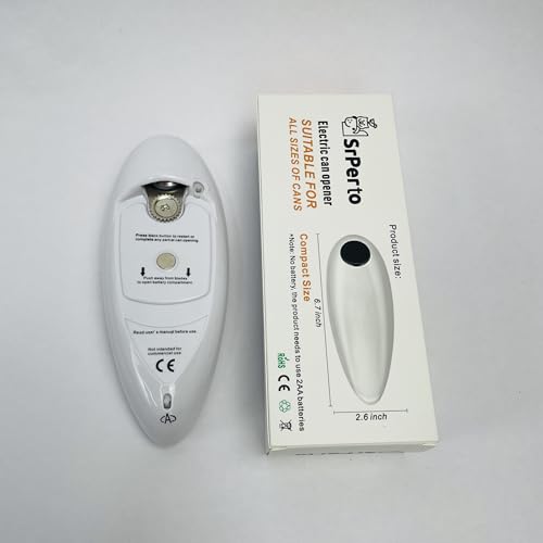 SrPerto Electric Can Opener,SrPerto One-Touch Automatic Can Opener with Smooth Edge, Battery Operated Handheld Can Opener for All Can Sizes,