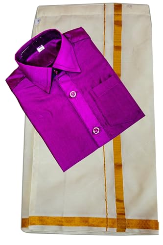 Image of Boys Traditional 12 Colours lining Dhotis & Shirts