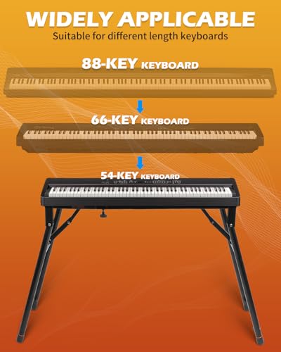 Image of STRICH Collapsible Piano Keyboard Stand - Adjustable and Portable Heavy Duty Music Stand - Fits 54 /61 /88 Key Electric Digital Pianos - Sturdy Musical Keyboard Table