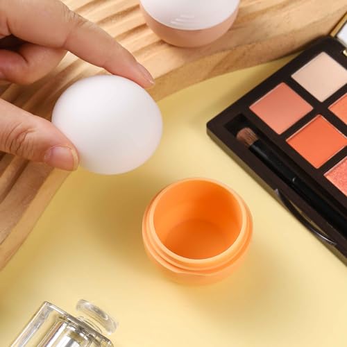 Image of Depoza 3Oz Travel Size Toiletries - Silicone Cream Jars for Travel Bottles, TSA Approved Jars with Leak-Proof Box - Accessories for Cosmetic, Face, Body & Hand Cream (Style 5)