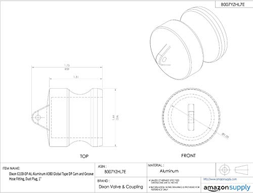 Dixon Valve & Coupling G100-DP-AL Aluminum A380 Global Type DP Cam and Groove Hose Fitting, Dust Plug, 1"