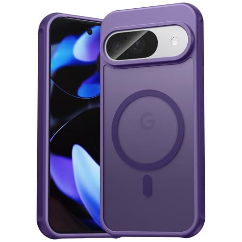 EASDNB für Google Pixel 9/9 PRO Hülle für Magsafe mit Kameraschutz Magnetisch Handyhülle für Pixel 9 Case Stoßfeste Kratzfeste Durchscheinende Schutzhülle für Google 9 PRO Hülle Lila