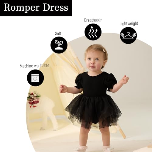 Newborn Baby Girl Romper Dress Ruffle Short Sleeve Solid Casual Tulle Dresses Baby Girl Clothes for Girls 0-24Months2