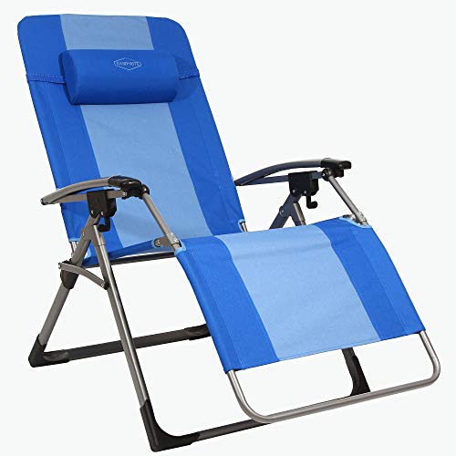 Kamp-Rite Folding Zero Gravity Beach Chair with Pillow