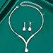 Unicra Bridal Wedding Jewelry Set Silver Rhinestone Necklace Earrings Sets Formal Costume Jewelry for Women and Brides (A-Silver)