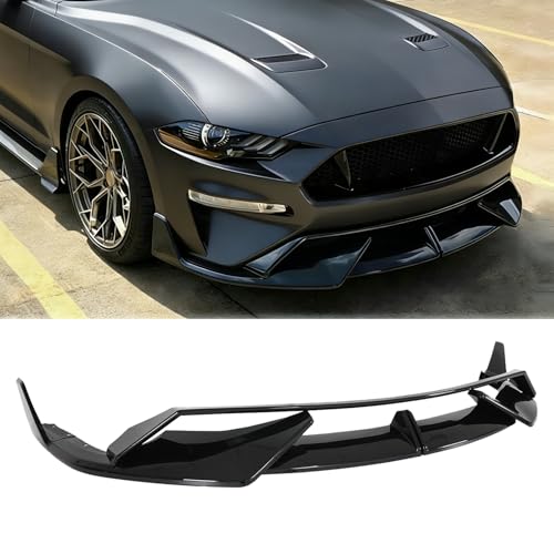 Equipped With Handling Package - Missing Front Splitter During PDI - 2021 Ford Mustang Mach 1 6 AD Style Front Bumper Lip for Ford Mustang Ecoboot GT 2018-2023 7PCS Front Splitter Chin Air Dam ABS Plastic (Glossy Black)