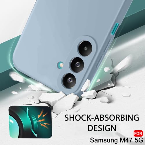 Image of TheGiftKart Genuine Liquid Silicone Back Cover Case for Samsung Galaxy M47 5G | Soft Micro-Fibre Lining Inside | Camera Protection Bump | Shockproof Back Cover Case for Samsung M47 (Silicone, Blue)