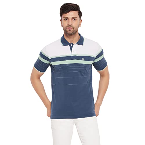 Image of Duke Stardust Men Polo Neck Half Sleeve Cotton T-Shirt (LF5839 Denim L)