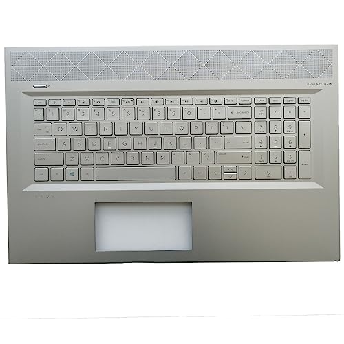 wzqrps Replacement Laptop Upper Case Palmrest Backlit Keyboard Assembly Part for HP Envy 17M-CE 17-CE 17m-ce1013d TPN-W145 L57592-001 Sliver US