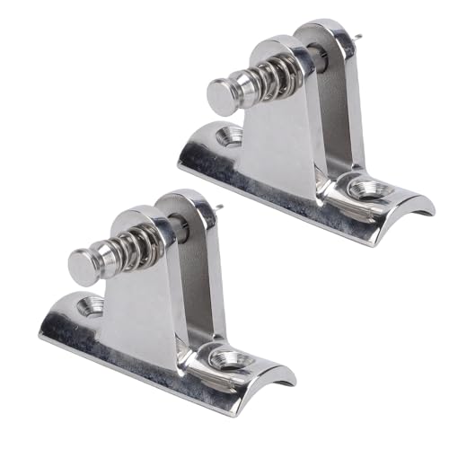 Asixxsix Charnière de Pont Supérieur Bimini, Support de Charnière de Pont de Bateau Marin en Acier Inoxydable 316 avec Goupille à Dégagement Rapide et Plaque de Verrouillage, pour Bateaux