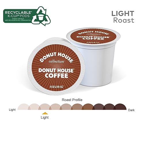 Donut House Collection Donut House Coffee, Single-Serve Keurig K-Cup Pods, Light Roast Coffee, 24 Count