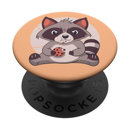 Vanilla Style Raccoon Feeds Biscuits PopSockets Adhesive PopGrip