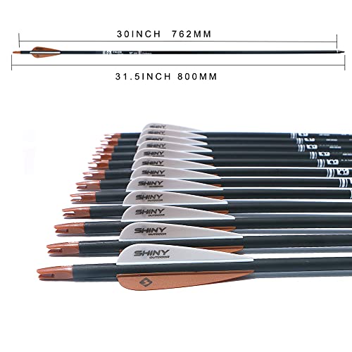 Image of TIGER ARCHERY 30 inch Carbon Arrows for Compound Recurve Bow Hunting Target