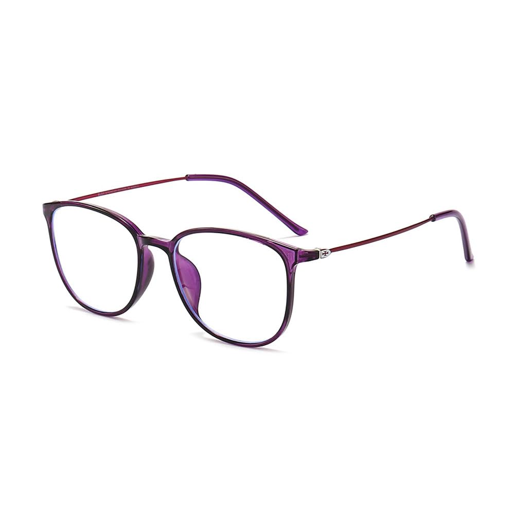 Jingyuton Stylish Anti-Blue Light Myopia Distance Glasses For Mens Womens Ultra-Light Nearsighted Glasses Oval Frames