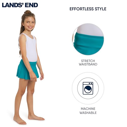 Image of Lands' End Girls' Swim UPF 50+ Stretch Waist Attached Bikini Bottom Swim Skirt
