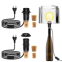 Kit Portalámparas E27 Para Botellas - Con Interruptor, Cable 1.8m, 3 Tapones De Goma, Ideal Para Lámparas DIY