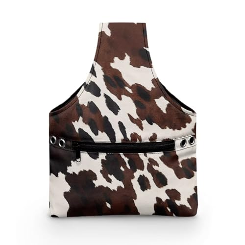 Image of KUIFORTI Cow Print Yarn Bag Kniting Wrist Bag Small Yarn Bags for Crocheting on The Go, Crochet Accessories Knitting Needles Holder Bag
