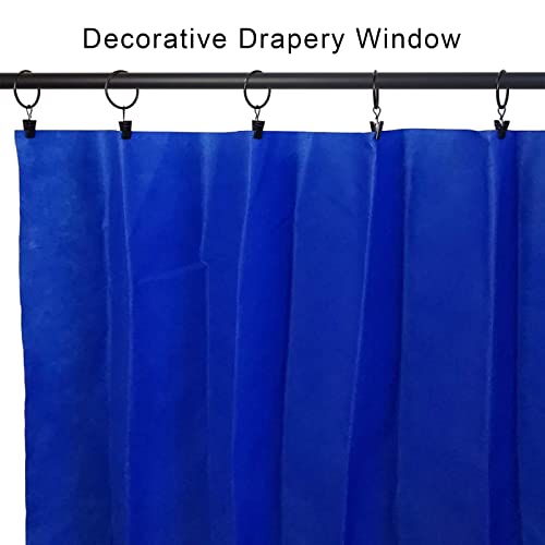 AMZSEVEN 90 Pack Curtain Rings With Clips, Drapery Clips, 1.26 in Interior Diameter, Fits up to 1 in Curtain Rod, Black